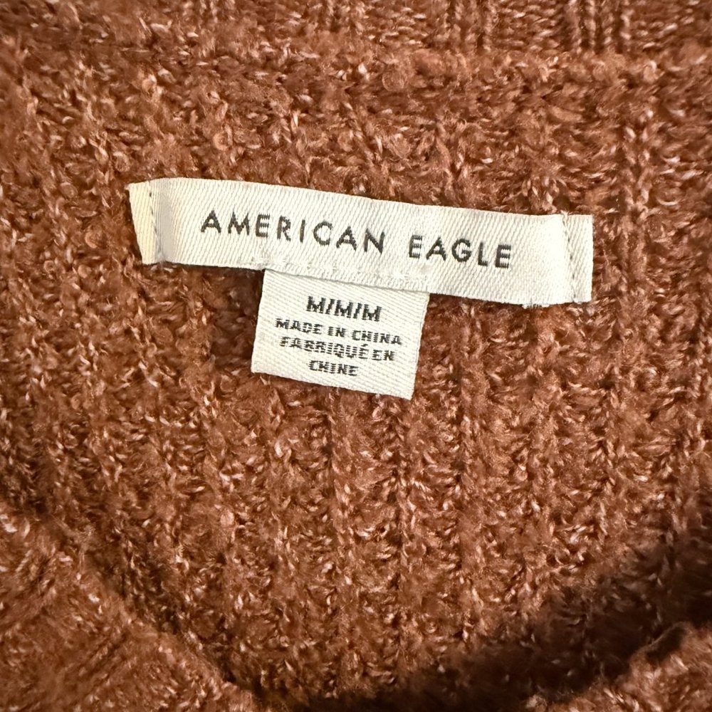 American Eagle Tan Pullover V-Neck Sweater - Picture 3 of 4